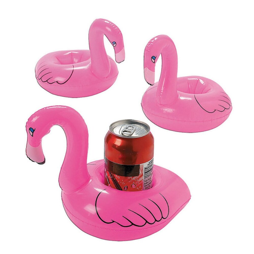 Inflatable Pink Flamingo Drink Holder for Women Swim